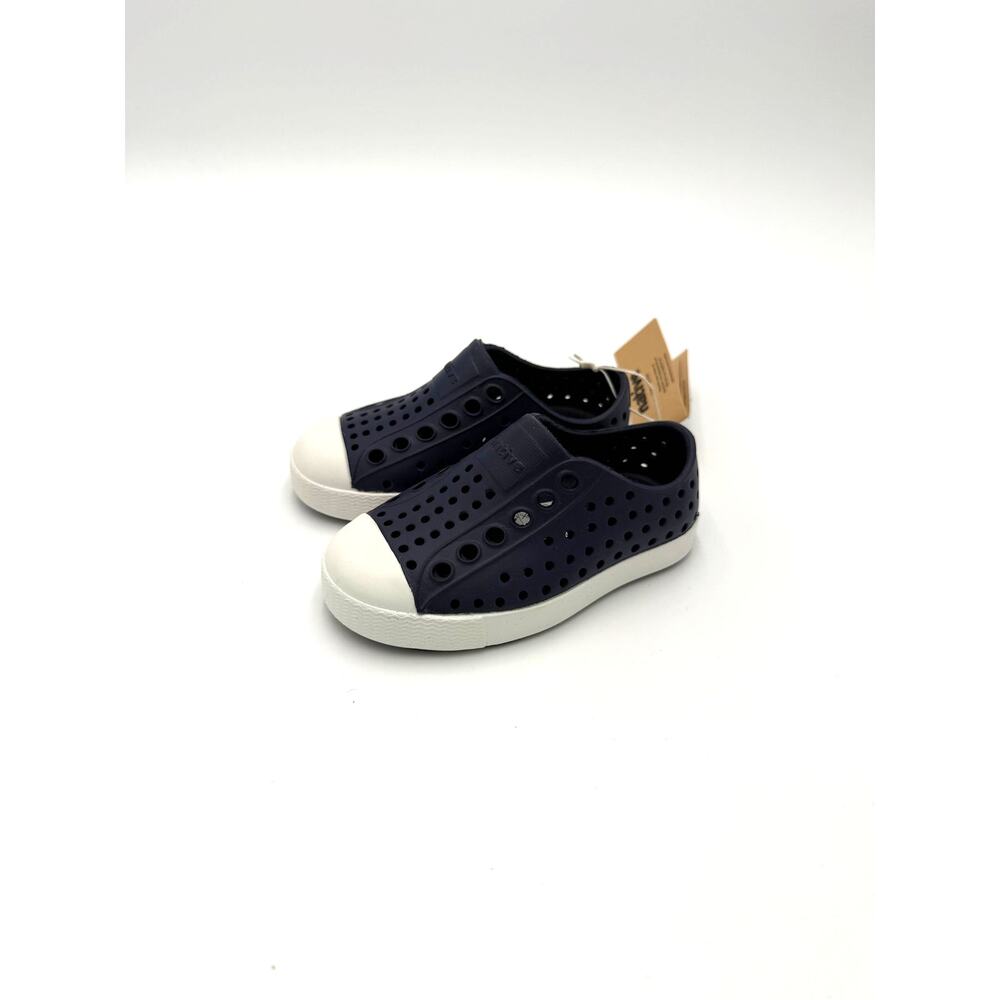 New Native Jefferson Child Shoes - Regatta Blue/Shell White - c5